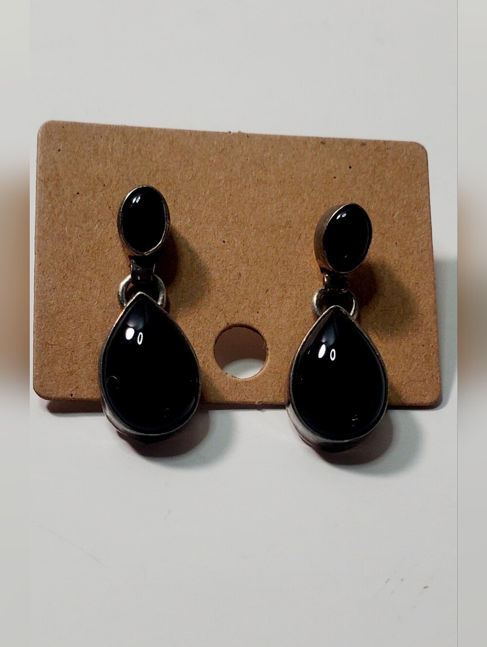 Classic Teardrop Drop Earrings in Black